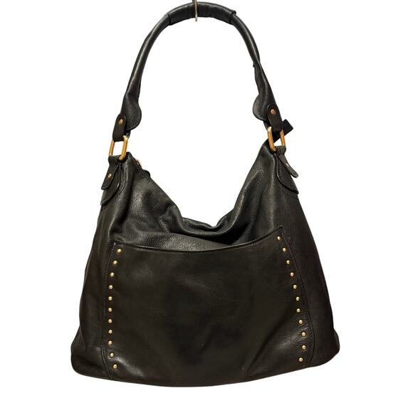 Rolf’s Black Leather Slouchy Hobo Women’s Shoulder Handbag - Picture 1 of 9